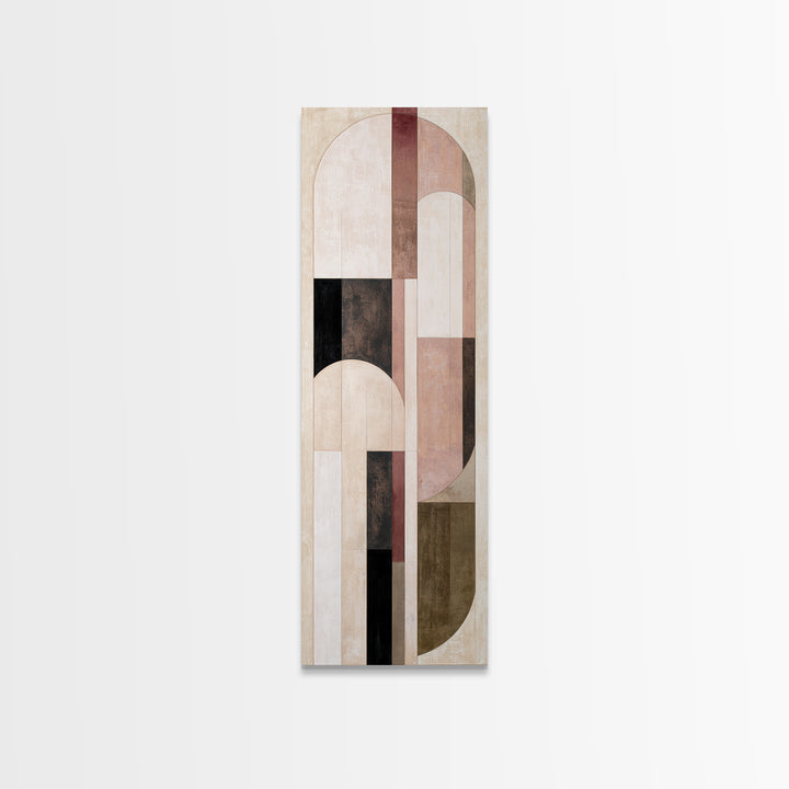 Abstract Arch Shapes Framed Canvas Print, Scandinavian Art, Textured Painting, Living Room Decor, Abstract Art, Nordic, SCA-1x3-74
