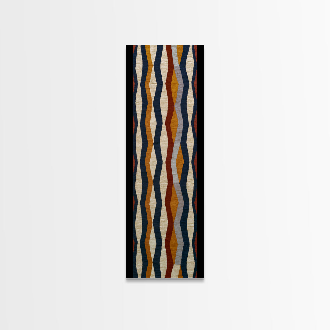 Scandinavian Textile Pattern Framed Canvas Print, Scandinavian Art, Scandinavian, Living Room Decor, Oil Painting, Nordic, SCA-1x3-76