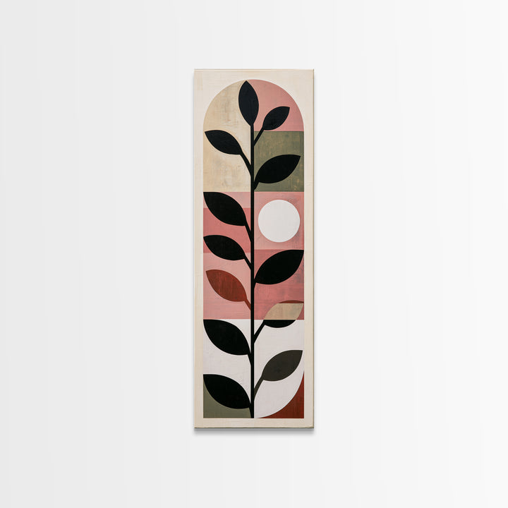 Single Black Branch on Warm White Background Canvas Print, Scandinavian Art, Mid Century Modern, Living Room Decor, Nordic, SCA-1x3-8
