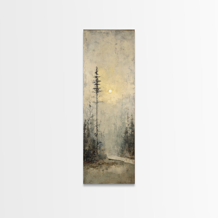 Single Black Branch on Warm White Background Canvas Print, Scandinavian Art, Gallery Decor, Living Room Decor, Nordic, SCA-1x3-80