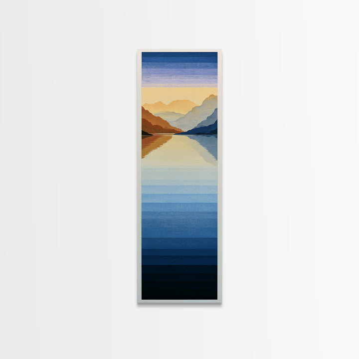 Minimal Fjord Landscape Canvas Print, Scandinavian Art, Art Print, Living Room Decor, Fine Art, Nordic, Farmhouse Decor, SCA-1x3-86