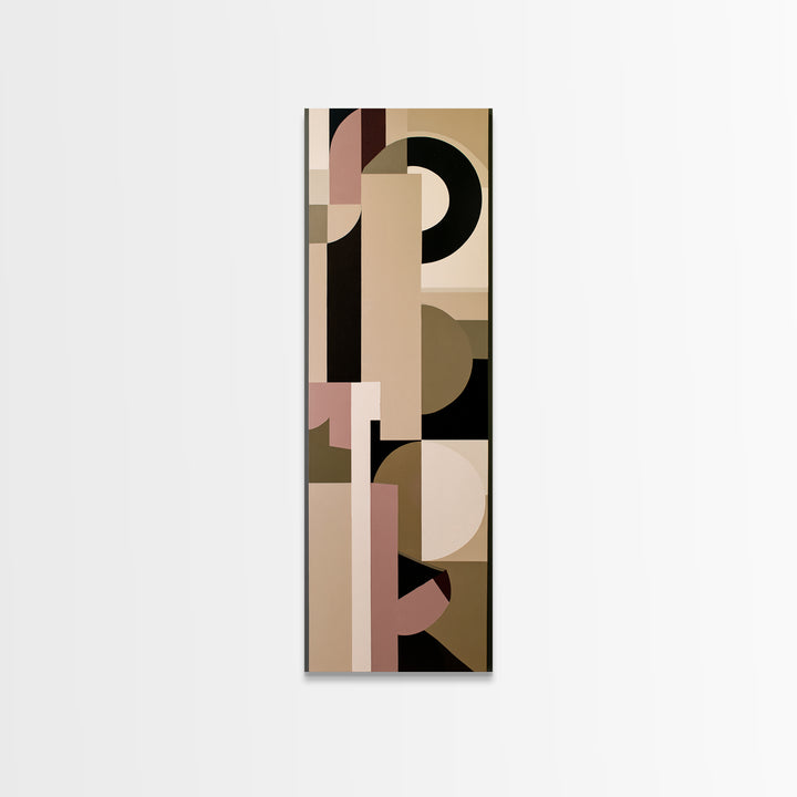 Soft Beige Geometric Abstraction Framed Canvas Print, Scandinavian Art, Wall Decor, Living Room Decor, Abstract Art, Nordic, SCA-1x3-87
