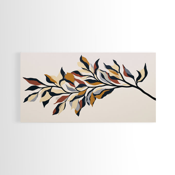 Single Black Branch on Warm White Background Canvas Print, Scandinavian Art, Fine Art Print, Living Room Decor, Nordic, SCA-2x1-16