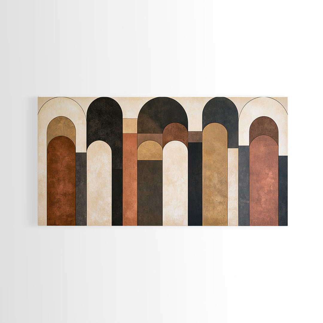 Abstract Arch Shapes Framed Canvas Print, Scandinavian Art, Decor, Living Room Decor, Abstract Art, Nordic, Printable Art, SCA-2x1-34