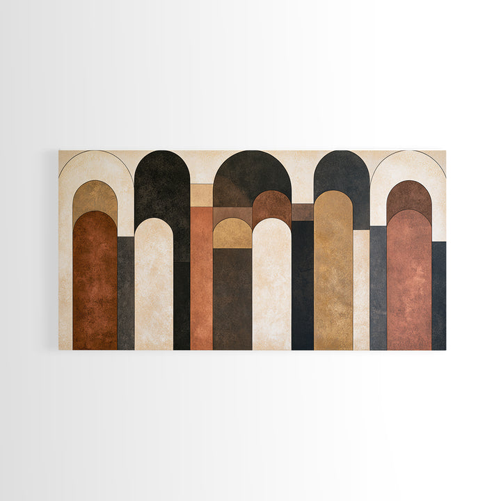 Abstract Arch Shapes Framed Canvas Print, Scandinavian Art, Decor, Living Room Decor, Abstract Art, Nordic, Printable Art, SCA-2x1-34