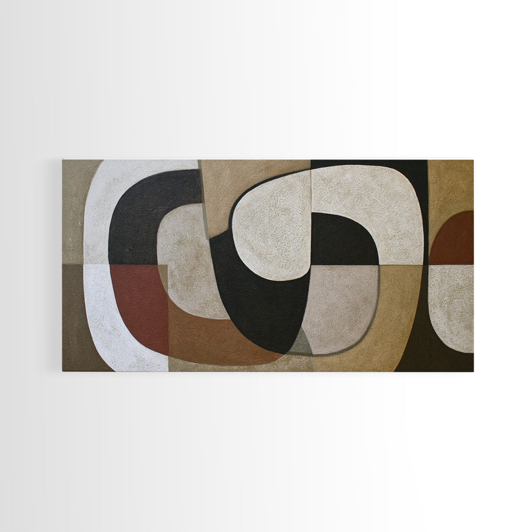 Soft Beige Geometric Abstraction Canvas Print, Scandinavian Art, Farmhouse Decor, Living Room Decor, Abstract Art, Nordic, SCA-2x1-47