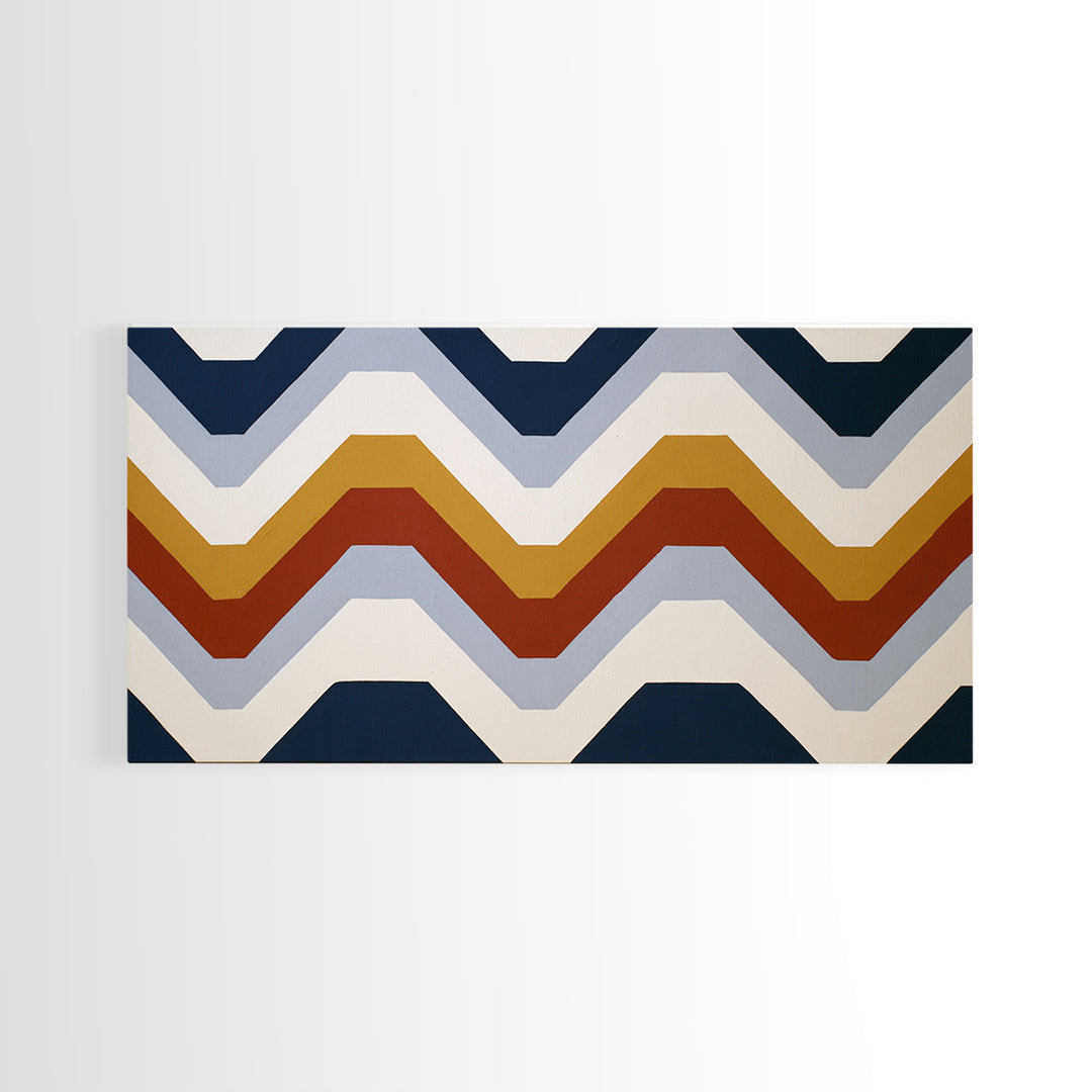 Scandinavian Textile Pattern Framed Canvas Print, Scandinavian Art, Mid Century Modern, Living Room Decor, Oil Painting, Nordic, SCA-2x1-60