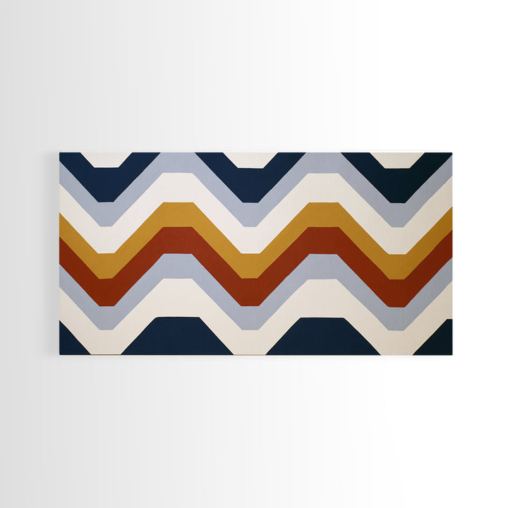 Scandinavian Textile Pattern Framed Canvas Print, Scandinavian Art, Mid Century Modern, Living Room Decor, Oil Painting, Nordic, SCA-2x1-60