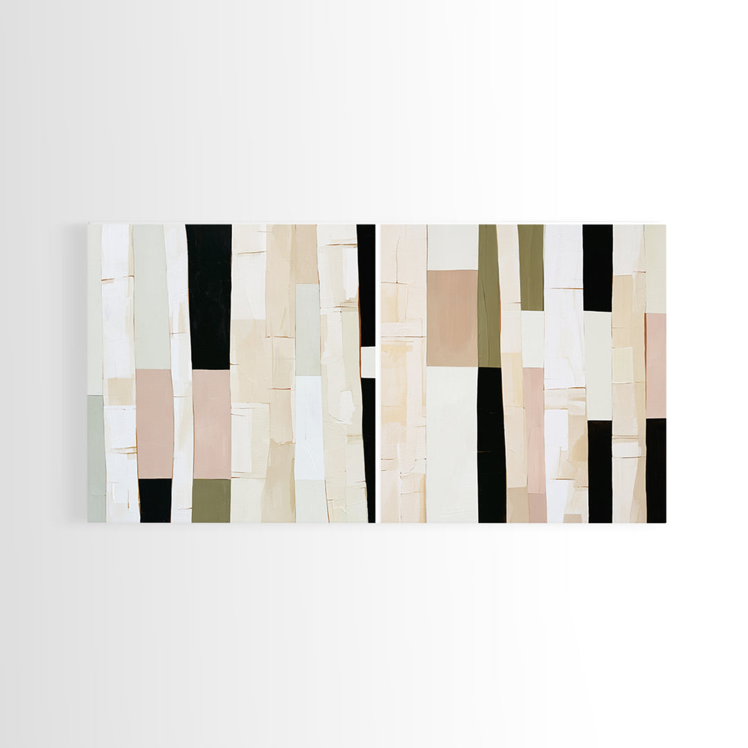 Birch Tree Trunks Canvas Print, Scandinavian Art, Wall Art Print, Living Room Decor, Oil Painting, Nordic, Fine Art Print, SCA-2x1-77