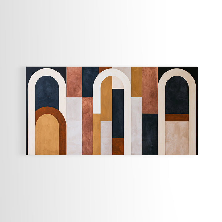 Abstract Arch Shapes Canvas Print, Scandinavian Art, Living Room Decor, Abstract Art, Nordic, Modern Wall Art, SCA-2x1-82