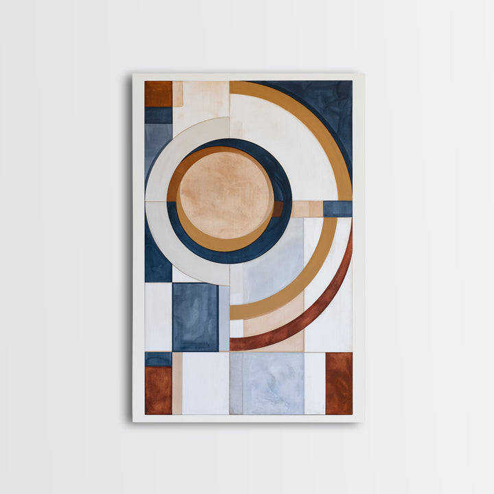 Minimal Sun over Pine Forest Framed Canvas Print, Scandinavian Art, Canvas Art, Living Room Decor, Oil Painting, Nordic, SCA-2x3-1