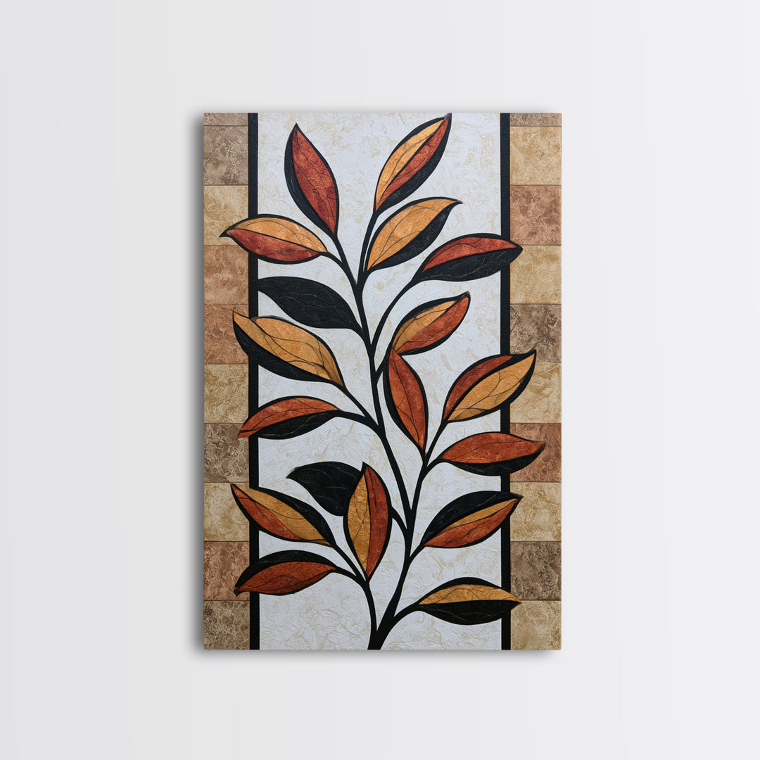 Single Black Branch on Warm White Background Canvas Print, Scandinavian Art, Canvas Art, Living Room Decor, Nordic, SCA-2x3-100