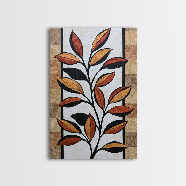 Single Black Branch on Warm White Background Canvas Print, Scandinavian Art, Canvas Art, Living Room Decor, Nordic, SCA-2x3-100