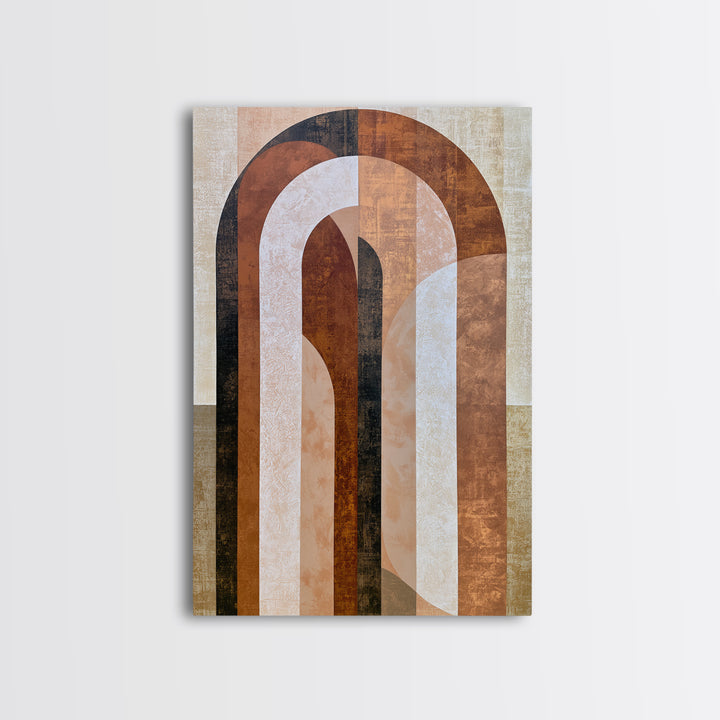 Abstract Arch Shapes Framed Canvas Print, Scandinavian Art, Mid Century Modern, Living Room Decor, Nordic, Boho Wall Art, SCA-2x3-22