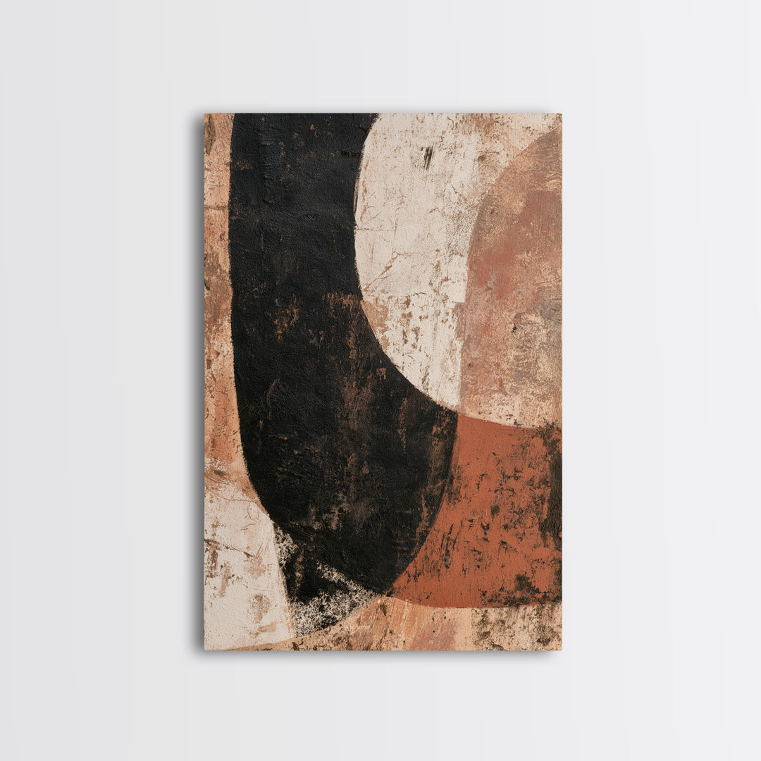 Minimal Sun over Pine Forest Framed Canvas Print, Scandinavian Art, Canvas Art, Living Room Decor, Oil Painting, Nordic, SCA-2x3-25