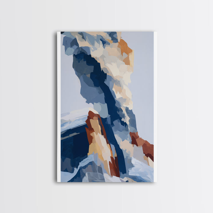 Winter Cabin Smoke Framed Canvas Print, Scandinavian Art, Wall Decor, Living Room Decor, Abstract Art, Nordic, Canvas Art, SCA-2x3-26