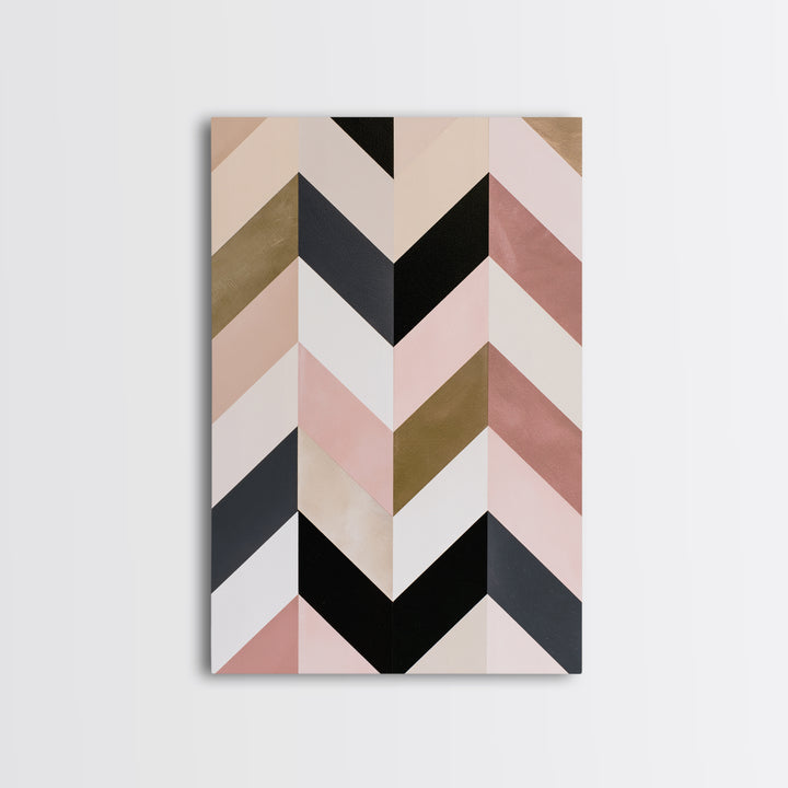 Herringbone Monochrome Pattern Framed Canvas Print, Scandinavian Art, Decor, Living Room Decor, Fine Art, Nordic, Printable Art, SCA-2x3-30