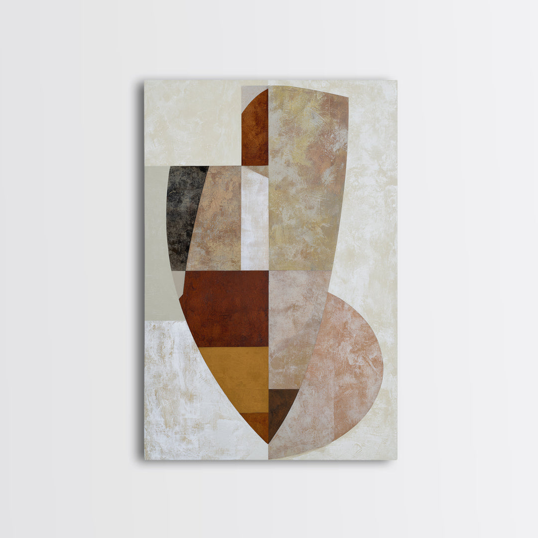 Soft Beige Geometric Abstraction Canvas Print, Scandinavian Art, Boho Wall Art, Living Room Decor, Abstract Art, Nordic, SCA-2x3-35
