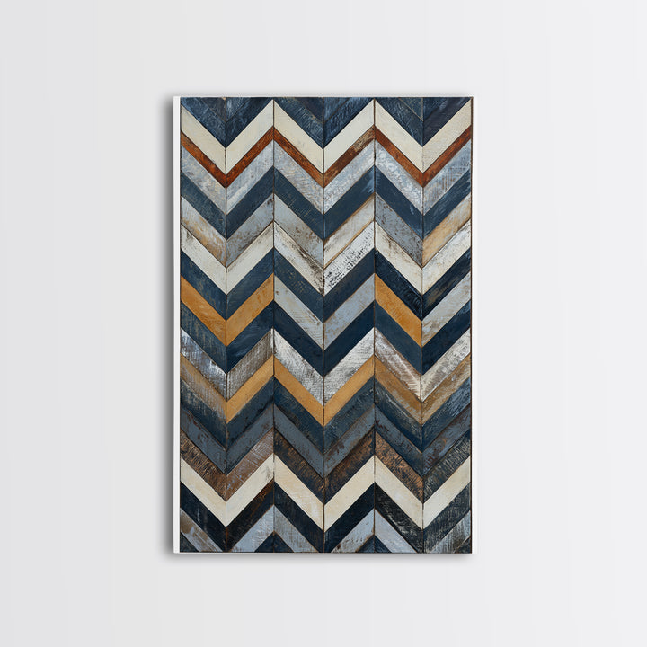 Herringbone Monochrome Pattern Canvas Print, Scandinavian Art, Original Painting, Living Room Decor, Fine Art, Nordic, SCA-2x3-54