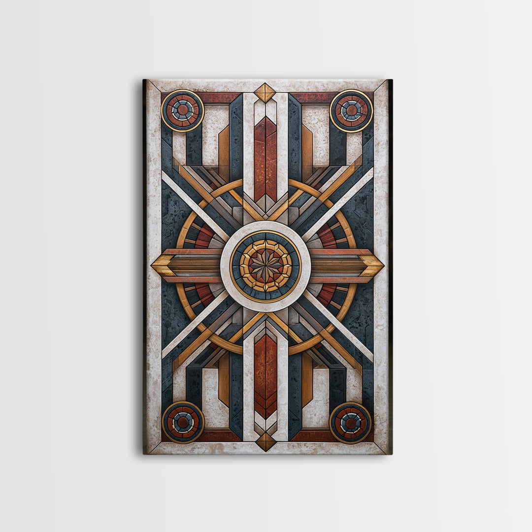 Scandinavian Textile Pattern Canvas Print, Scandinavian Art, Printable Art, Living Room Decor, Oil Painting, Nordic, Modern Art, SCA-2x3-72