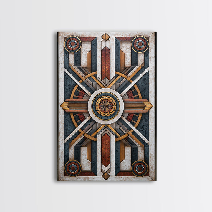 Scandinavian Textile Pattern Canvas Print, Scandinavian Art, Printable Art, Living Room Decor, Oil Painting, Nordic, Modern Art, SCA-2x3-72