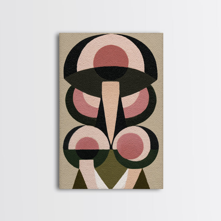 Simple Mushroom and Moss Forest Study Framed Canvas Print, Scandinavian Art, Room Decor, Living Room Decor, Fine Art, Nordic, SCA-2x3-8