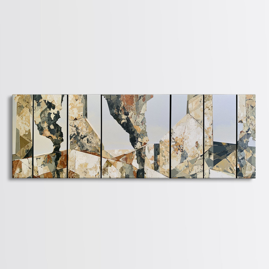 Winter Cabin Smoke Canvas Print, Scandinavian Art, Printable Art, Living Room Decor, Abstract Art, Nordic, Modern Art, SCA-3x1-34