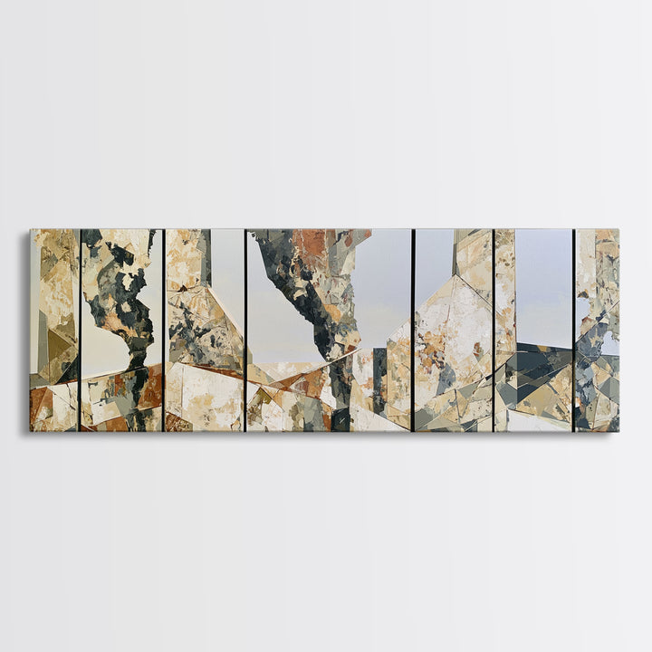 Winter Cabin Smoke Canvas Print, Scandinavian Art, Printable Art, Living Room Decor, Abstract Art, Nordic, Modern Art, SCA-3x1-34