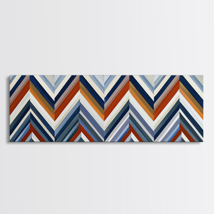 Herringbone Monochrome Pattern Canvas Print, Scandinavian Art, Farmhouse Decor, Living Room Decor, Nordic, Gallery Decor, SCA-3x1-38