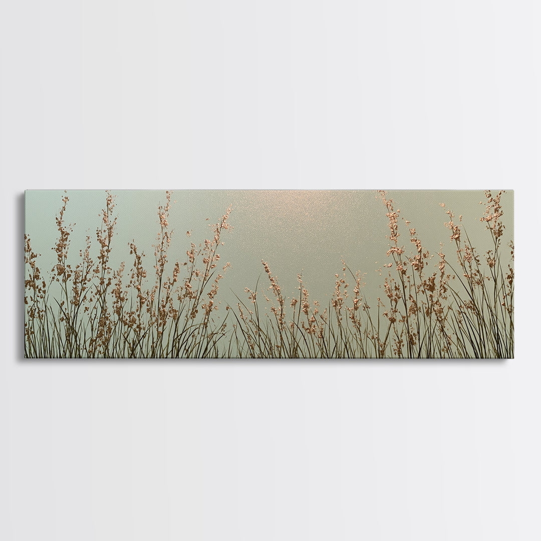 Minimal Meadow Flowers Canvas Print, Scandinavian Art, Boho Wall Art, Living Room Decor, Fine Art, Nordic, Modern Decor, SCA-3x1-50