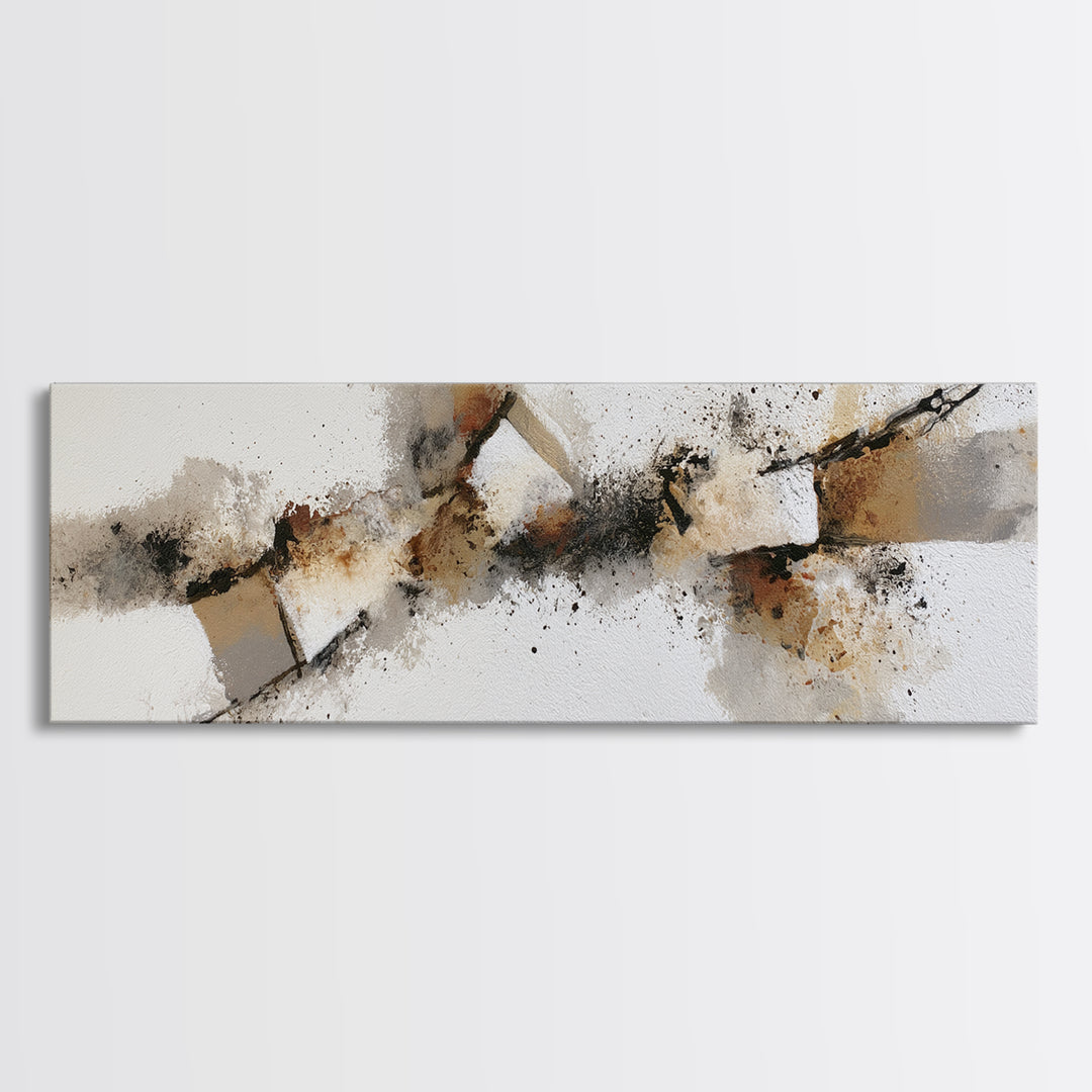 Soft Wool Texture Abstract Framed Canvas Print, Scandinavian Art, Mid Century Modern, Living Room Decor, Abstract Art, Nordic, SCA-3x1-59