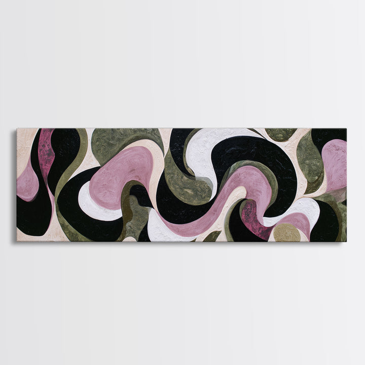 Simple Mushroom and Moss Forest Study Framed Canvas Print, Scandinavian Art, Textured Painting, Living Room Decor, Nordic, SCA-3x1-64