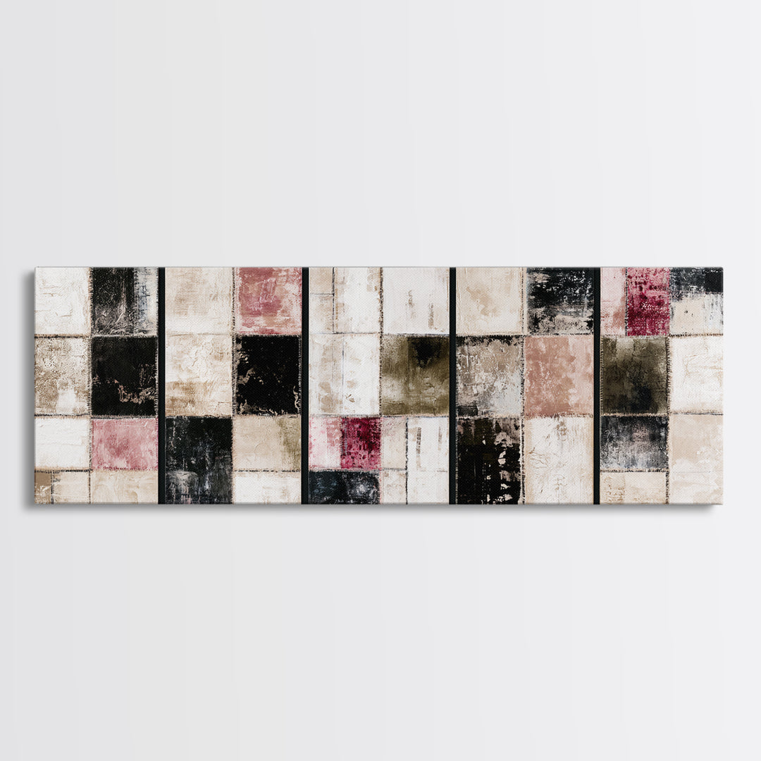 Scandinavian Textile Pattern Canvas Print, Scandinavian Art, Printable, Living Room Decor, Fine Art, Nordic, Abstract Wall Art, SCA-3x1-80