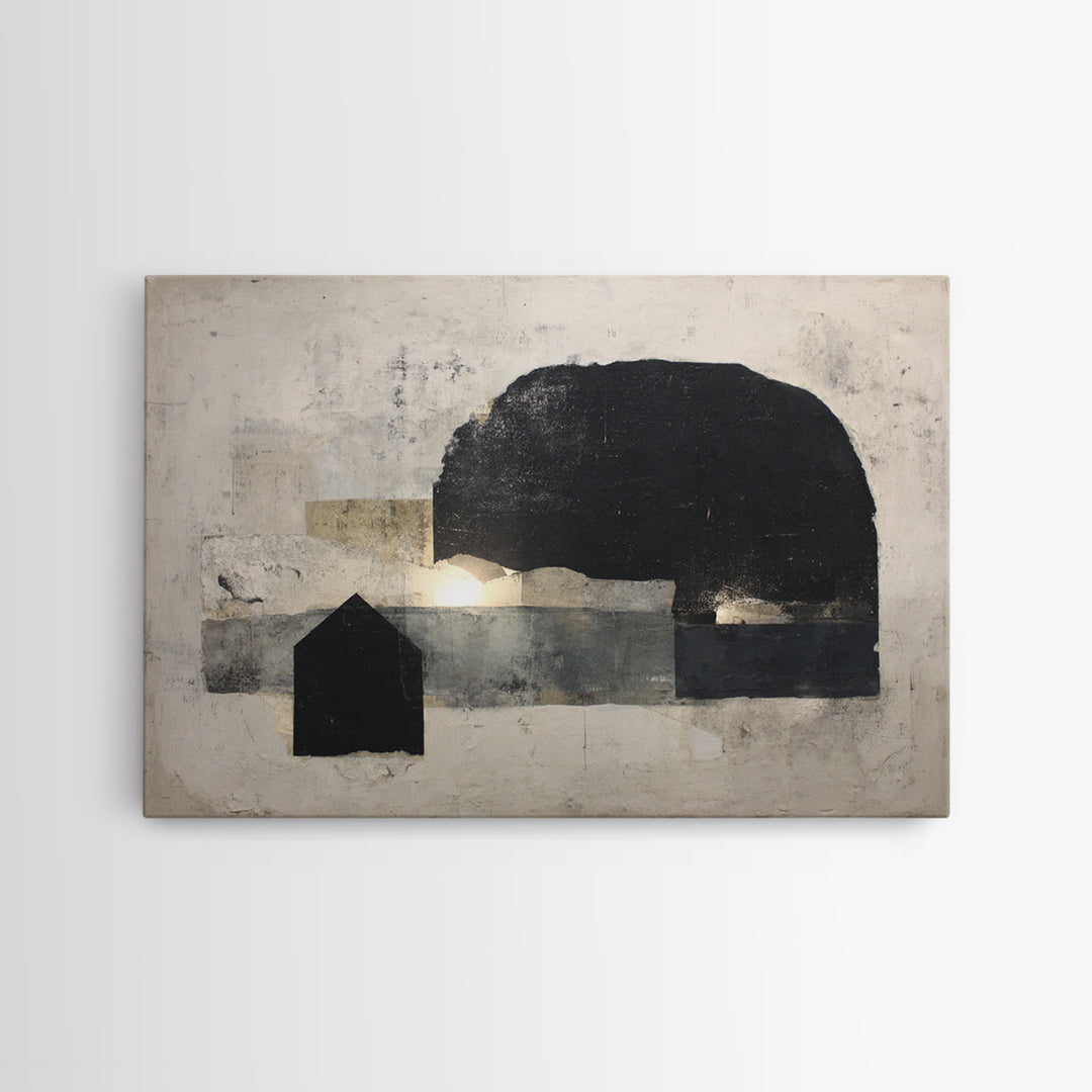 Minimal Meadow Flowers Framed Canvas Print, Scandinavian Art, Living Room Decor, Oil Painting, Nordic, Gallery Decor, SCA-3x2-14