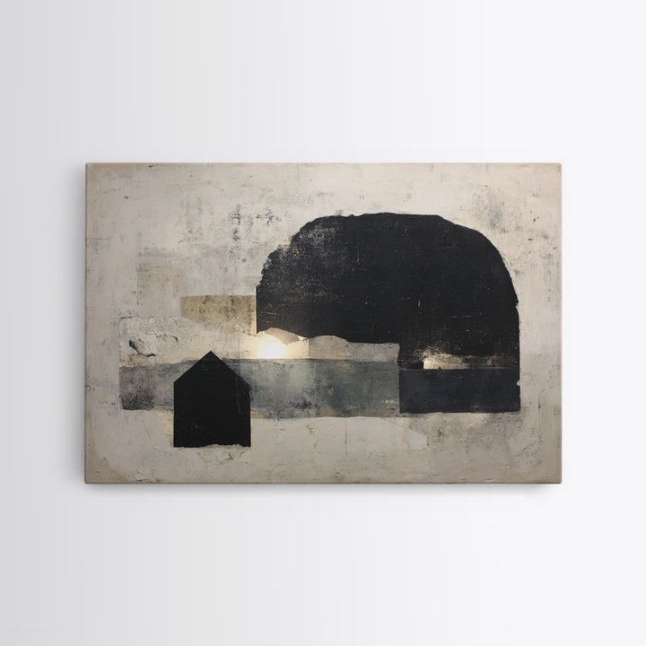 Minimal Meadow Flowers Framed Canvas Print, Scandinavian Art, Living Room Decor, Oil Painting, Nordic, Gallery Decor, SCA-3x2-14