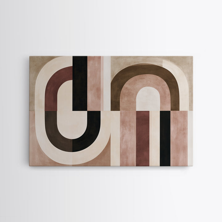 Abstract Arch Shapes Framed Canvas Print, Scandinavian Art, Abstract Wall Art, Living Room Decor, Abstract Art, Nordic, SCA-3x2-18