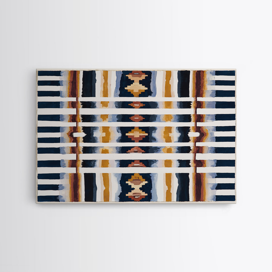 Scandinavian Textile Pattern Framed Canvas Print, Scandinavian Art, Fine Art Print, Living Room Decor, Fine Art, Nordic, SCA-3x2-20