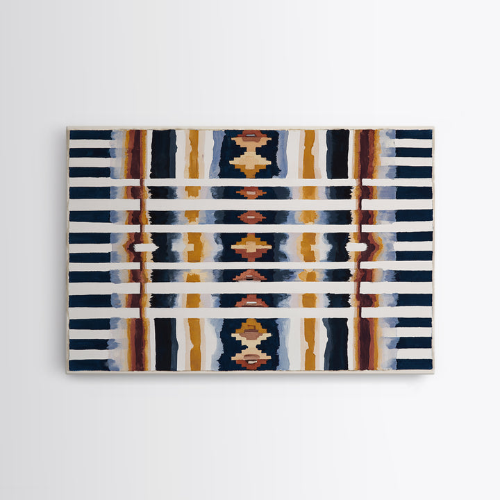 Scandinavian Textile Pattern Framed Canvas Print, Scandinavian Art, Fine Art Print, Living Room Decor, Fine Art, Nordic, SCA-3x2-20