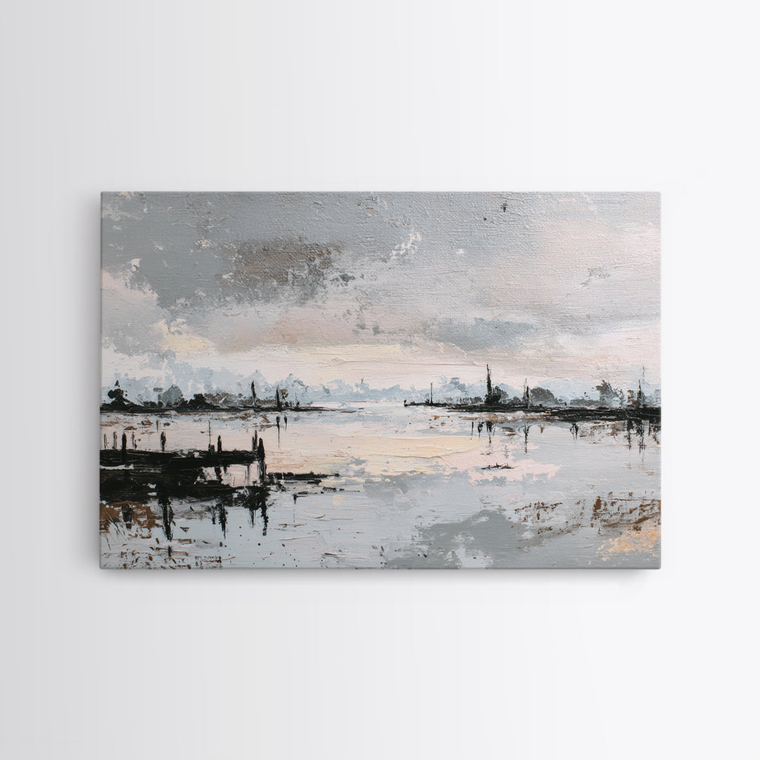 Reindeer Silhouette in Snowy Landscape Canvas Print, Scandinavian Art, Modern Art, Living Room Decor, Fine Art, Nordic, SCA-3x2-34