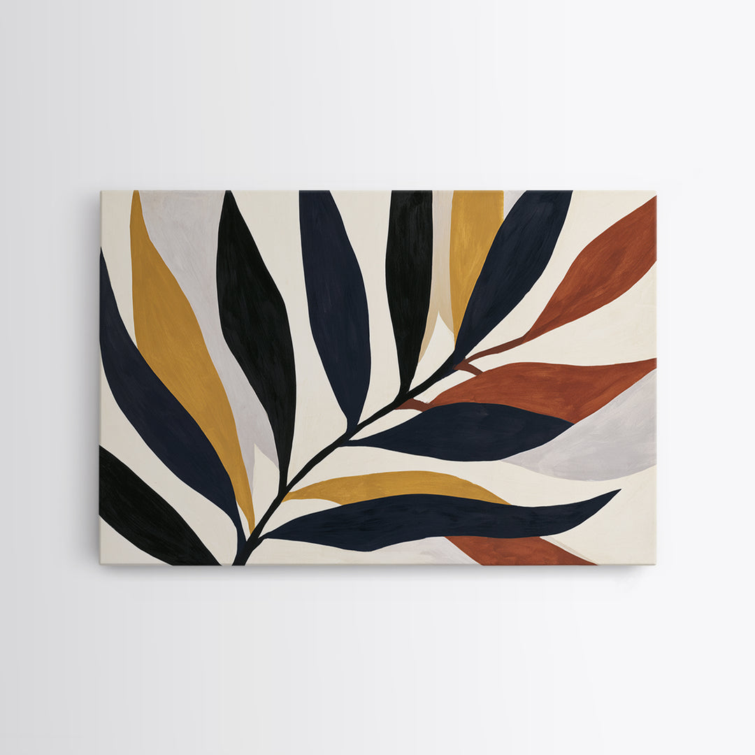 Single Black Branch on Warm White Background Canvas Print, Scandinavian Art, Minimalist Decor, Living Room Decor, Nordic, SCA-3x2-48