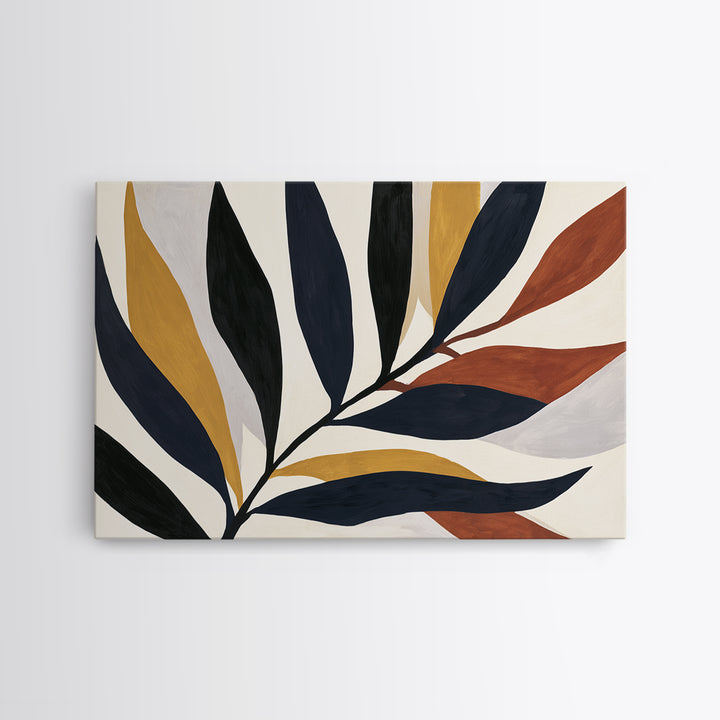 Single Black Branch on Warm White Background Canvas Print, Scandinavian Art, Minimalist Decor, Living Room Decor, Nordic, SCA-3x2-48