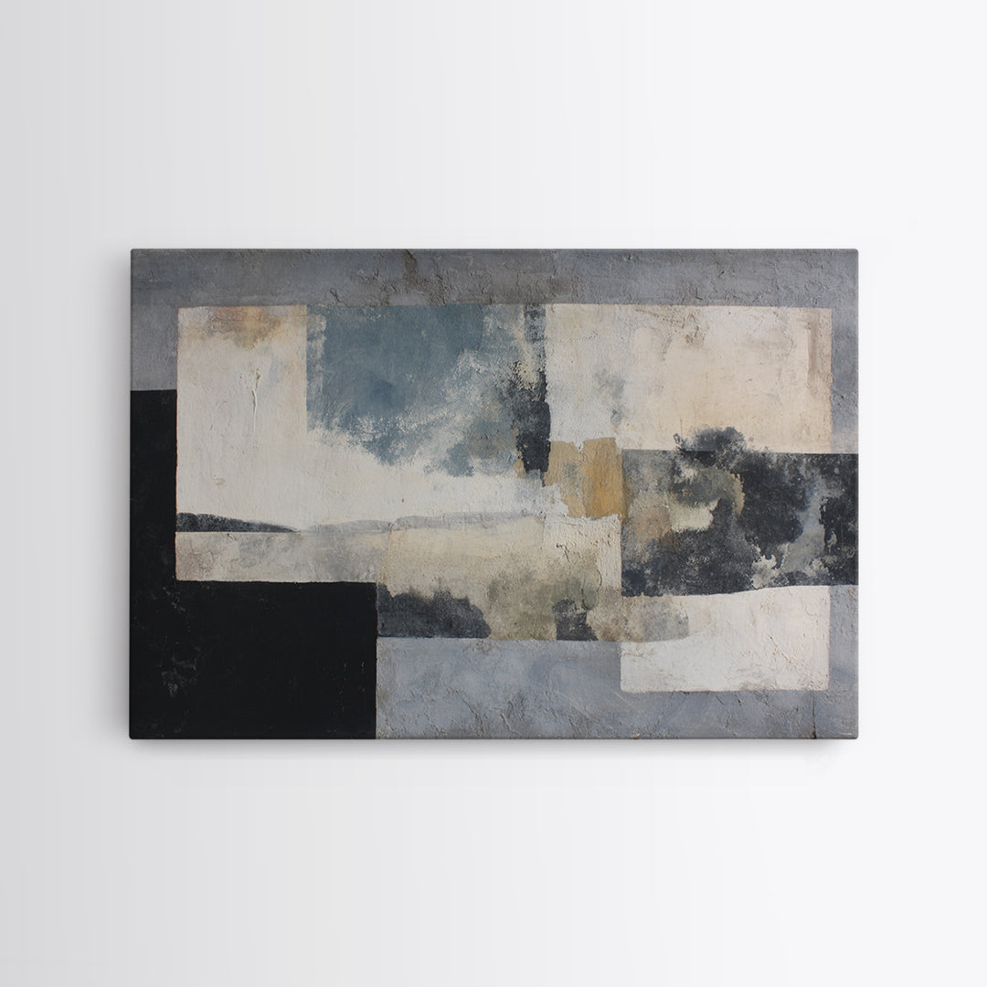 Simple Black House Shape Framed Canvas Print, Scandinavian Art, Abstract Wall Art, Living Room Decor, Fine Art, Nordic, SCA-3x2-59