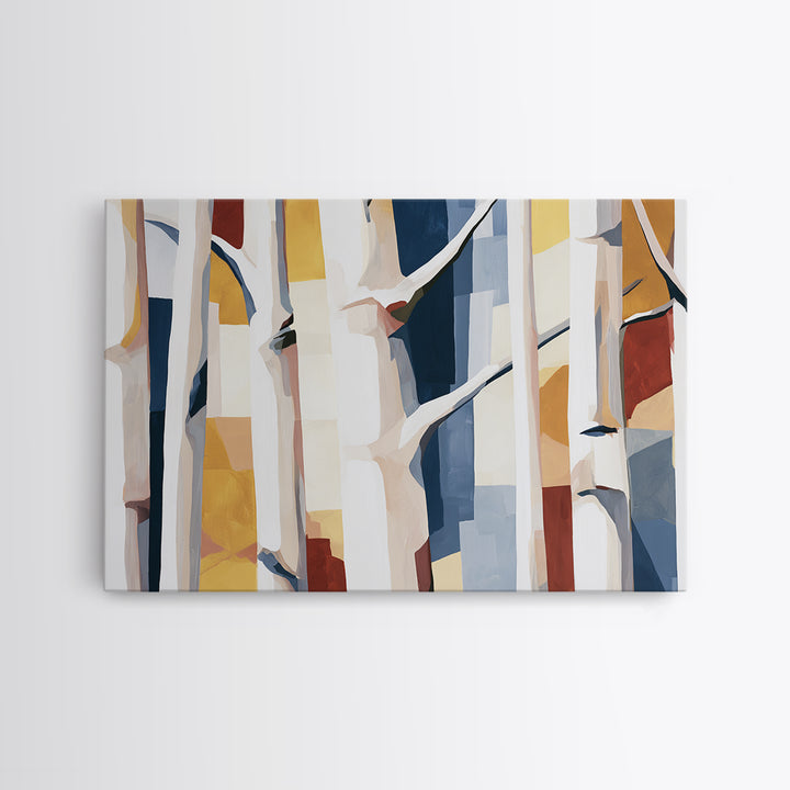Birch Tree Trunks Canvas Print, Scandinavian Art, Luxury Decor, Living Room Decor, Oil Painting, Nordic, Printable Wall Art, SCA-3x2-61