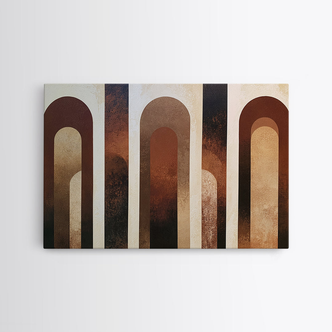 Abstract Arch Shapes Canvas Print, Scandinavian Art, Canvas Print, Living Room Decor, Abstract Art, Nordic, Textured Painting, SCA-3x2-66
