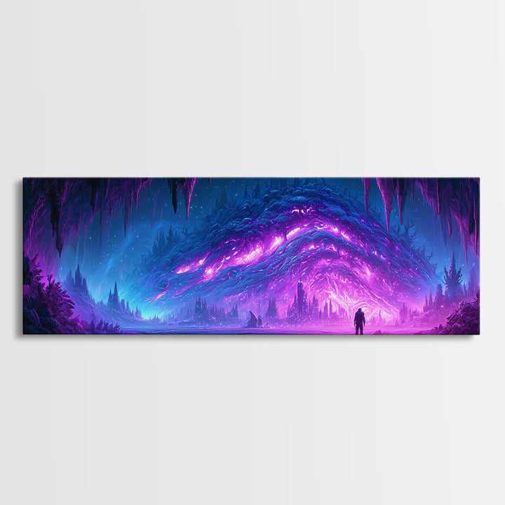 Glowing Alien Artifact Canvas Print, Scifi Art, Gallery Decor, Living Room Decor, Fine Art, Orbit, Wall Art, Home Decor, SCI-3x1-36