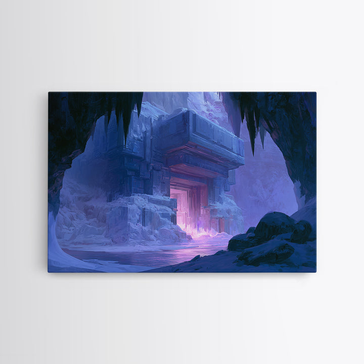 Glowing Alien Artifact Framed Canvas Print, Scifi Art, Space Art, Living Room Decor, Fine Art, Orbit, Luxury Decor, Art Print, SCI-3x2-24