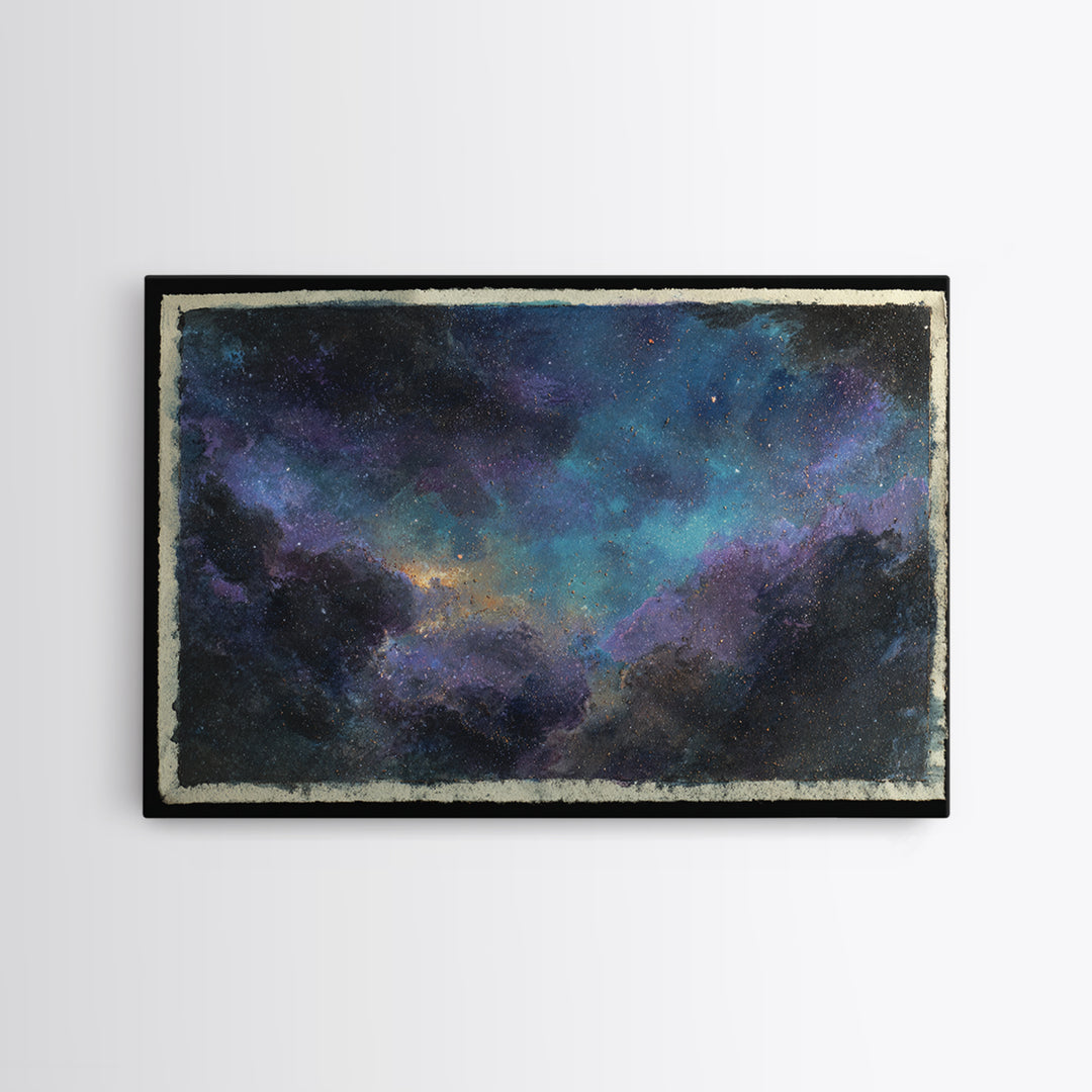 Robot Bird Perched on Antenna Framed Canvas Print, Scifi Art, Gallery Decor, Living Room Decor, Fine Art, Orbit, Wall Art, SCI-3x2-27