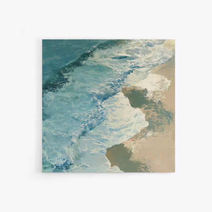 Ocean Foam Patterns from Above Canvas Print, Seascape Art, Large Wall Art, Coastal Decor, Seascape, Watercolor Painting, SEA-1x1-36