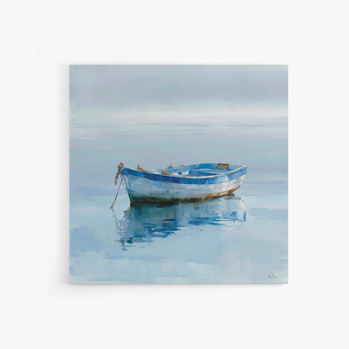 Minimal Horizon Line Framed Canvas Print, Seascape Art, Textured Painting, Coastal Decor, Oil Painting, Seascape, SEA-1x1-88