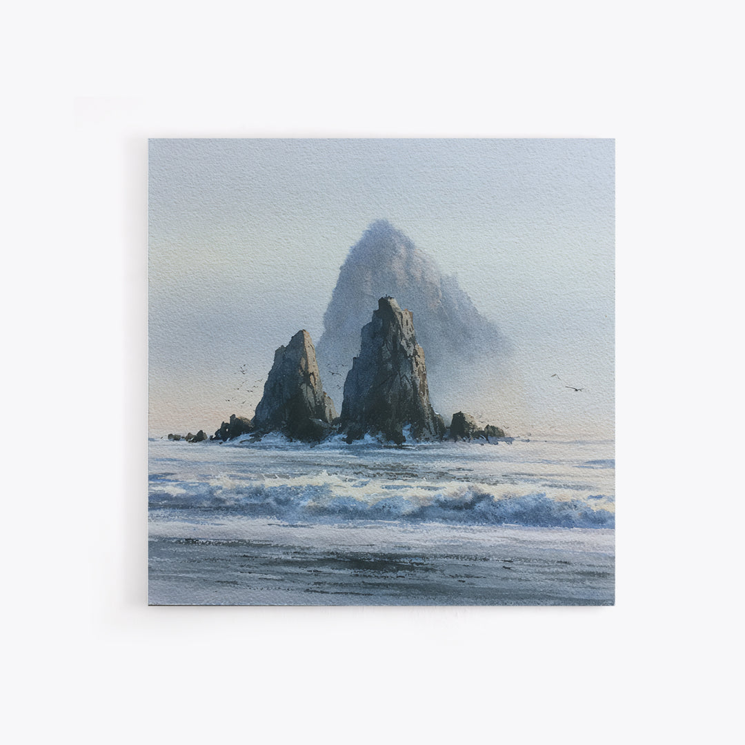 Sea Stack Rocks Canvas Print, Seascape Art, Boho Decor, Coastal Decor, Fine Art, Seascape, Printable Wall Art, SEA-1x1-91